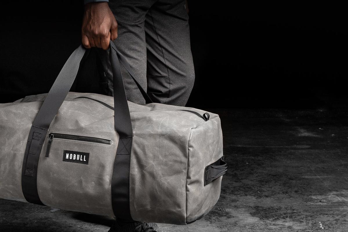 Nobull Xl Waxed Canvas Traditional Men's Duffle Grey | Australia (PJ0846)